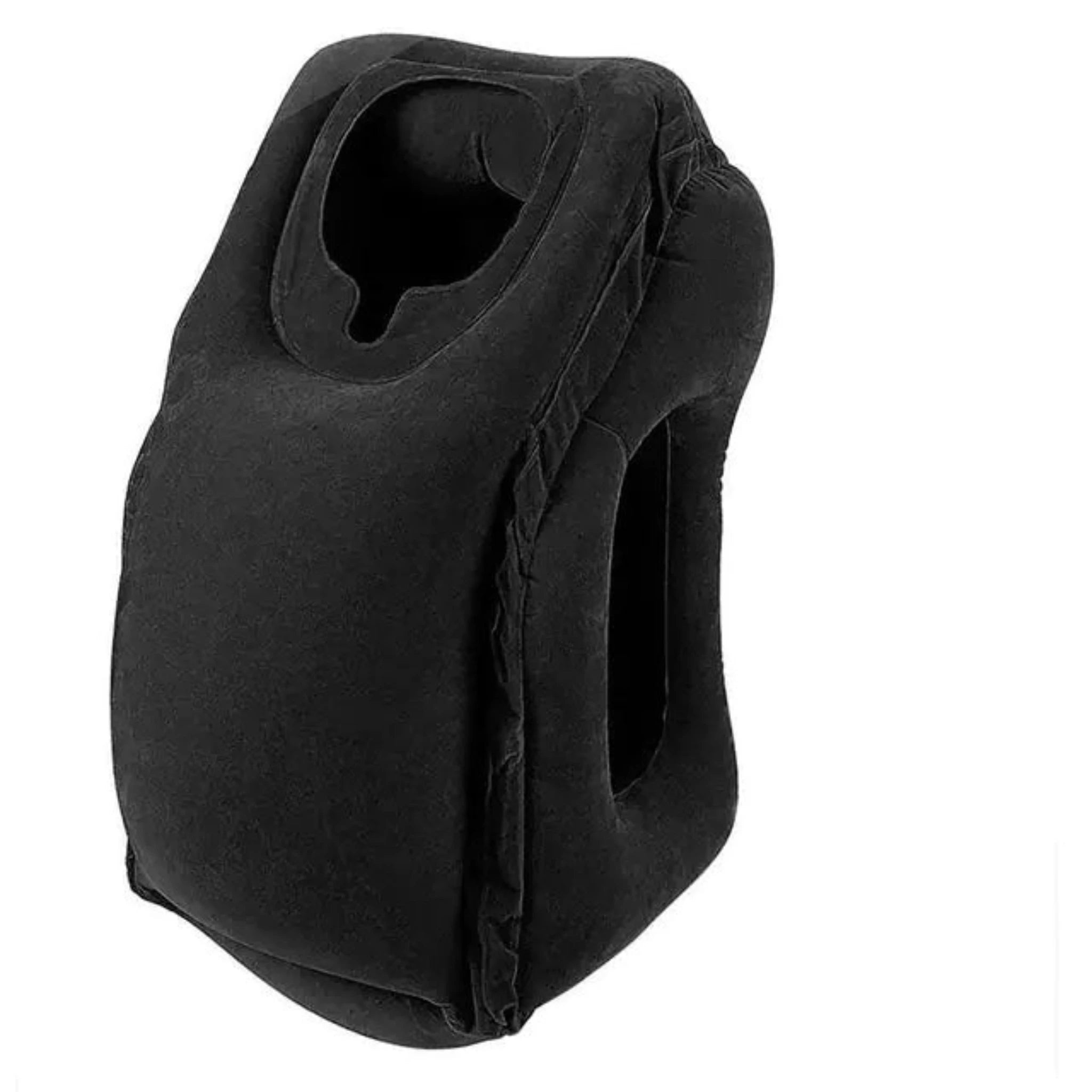 Inflatable Air Cushion Travel Pillow in Black