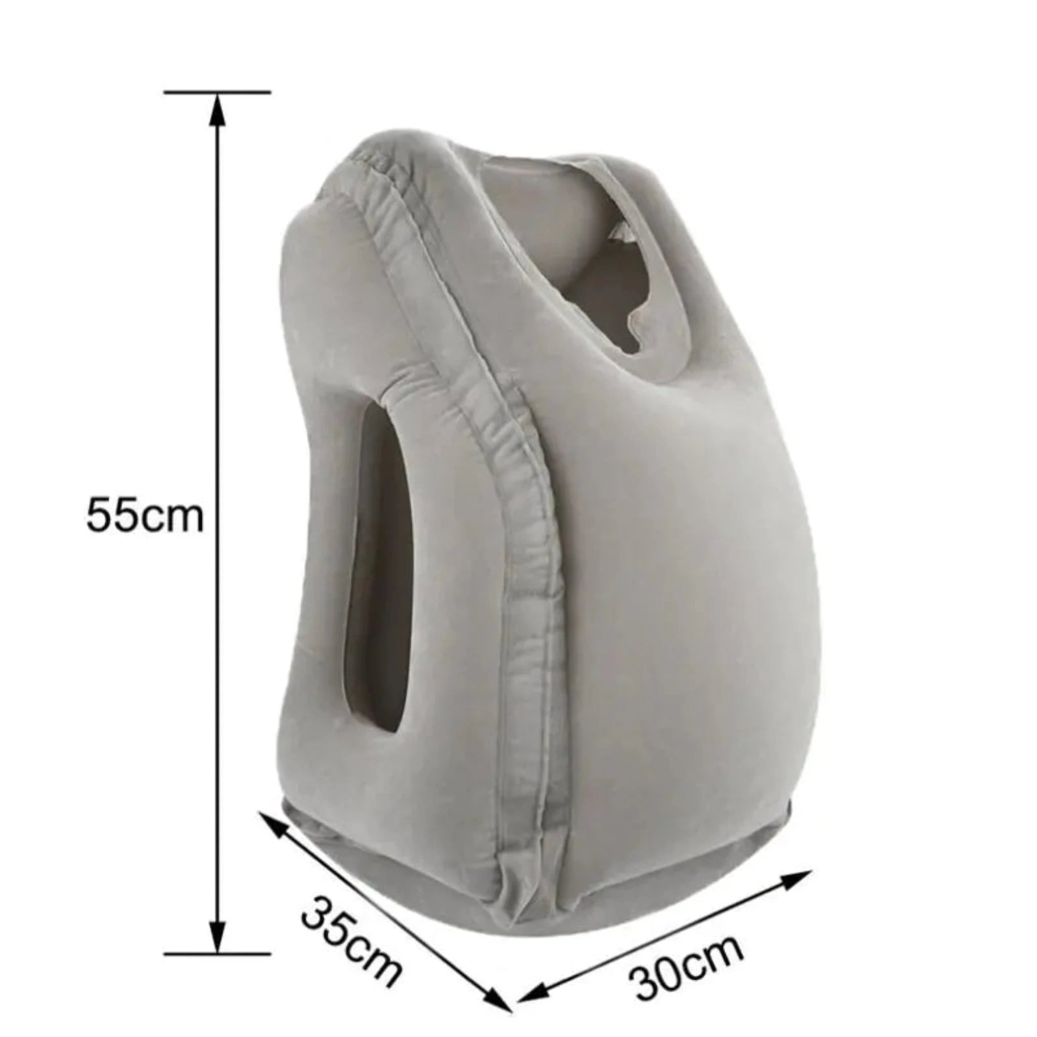 Inflatable Air Cushion Travel Pillow in Gray