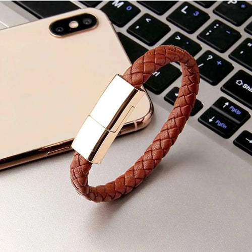 Load image into Gallery viewer, USB C Micro Cable Bracelet in Tuscan Brown