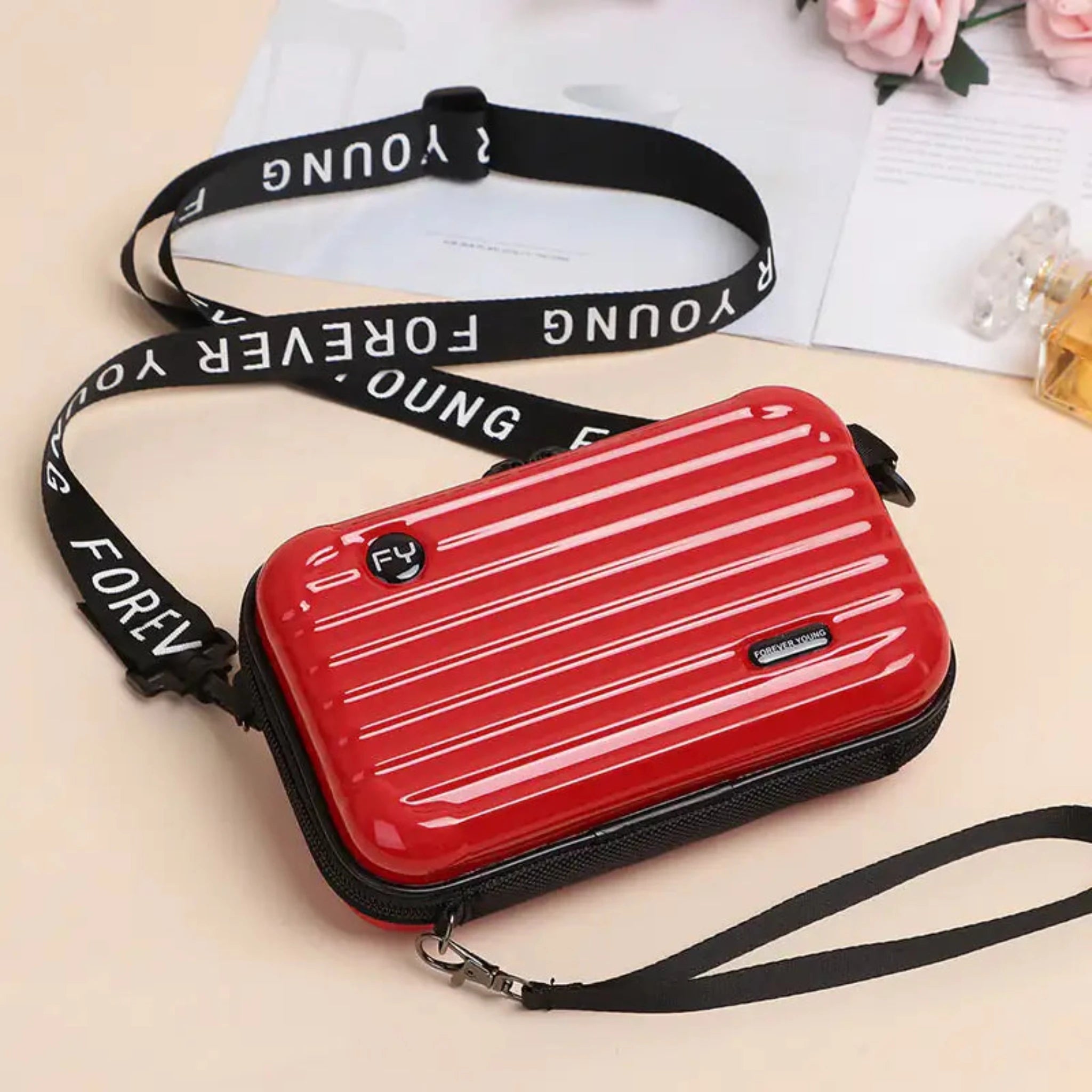 Mini Suitcase Bag in Red