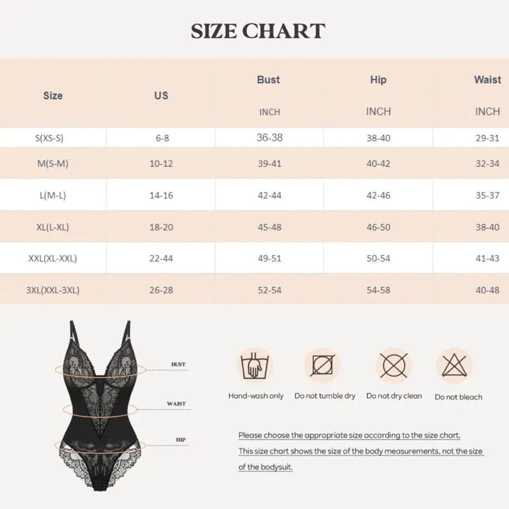 Lace Bodysuit Measurements