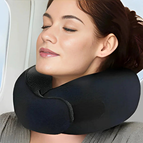 Load image into Gallery viewer, Travel Neck Pillow in Black
