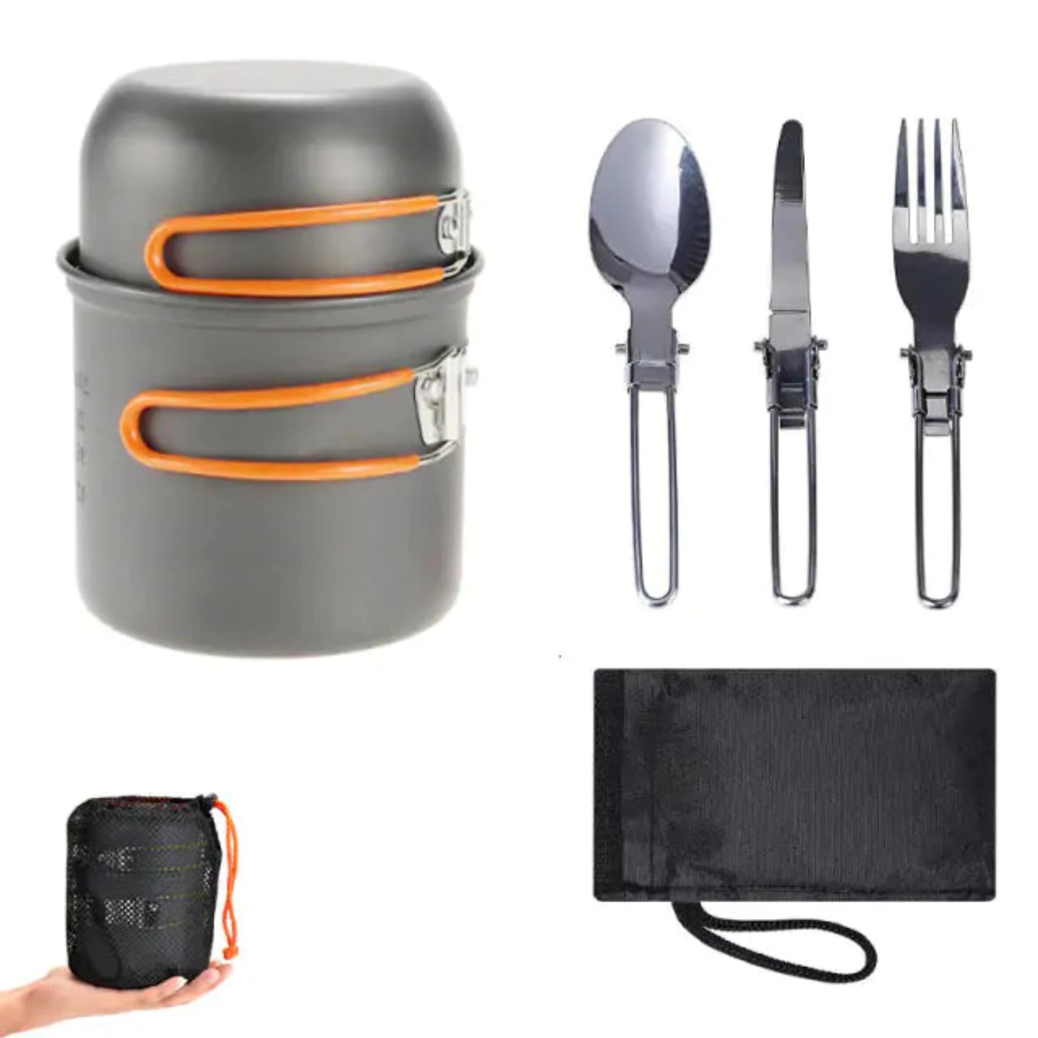 Outdoor Camping Tableware Kit in Orange