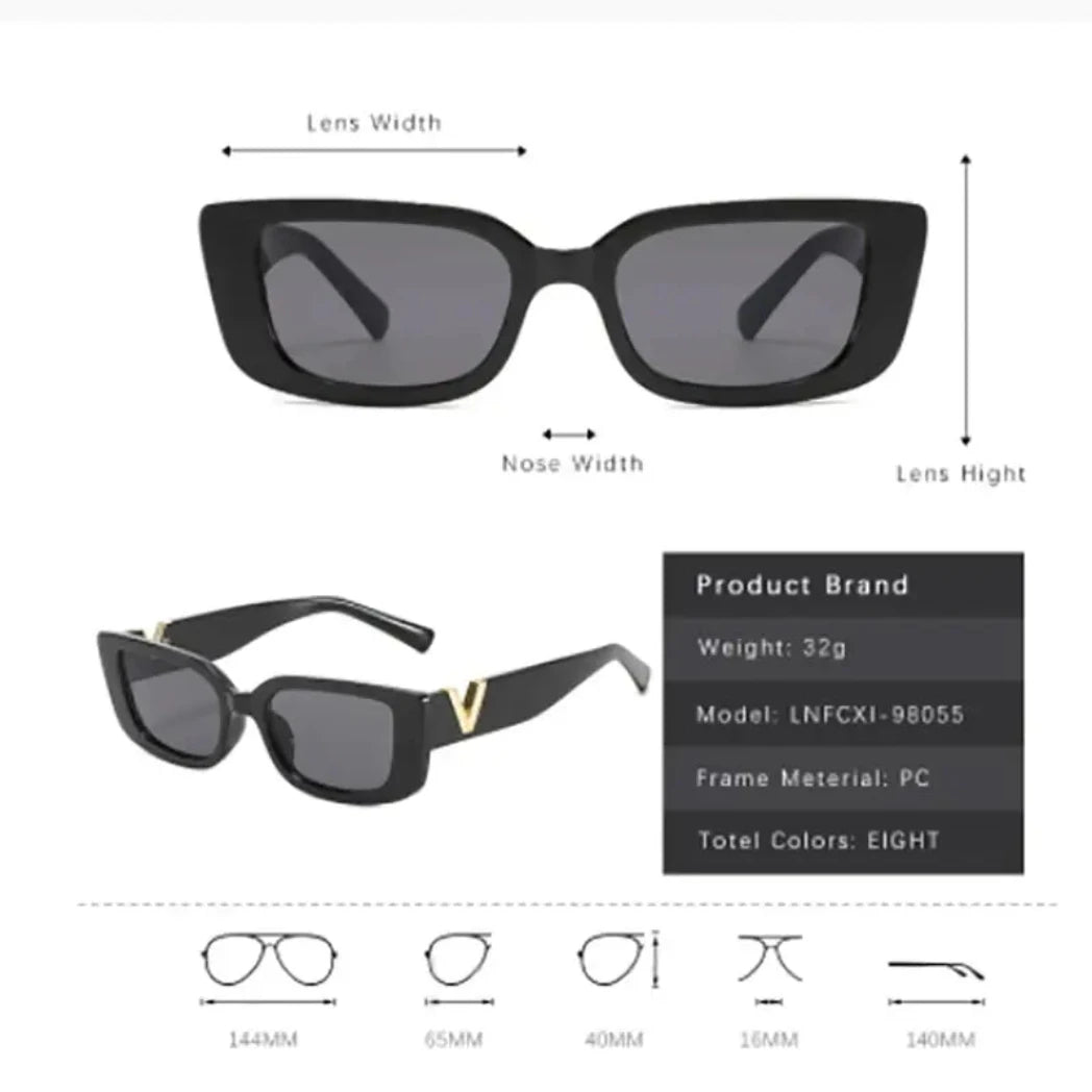 Retro Cool Small Frame Sunglasses Measurements