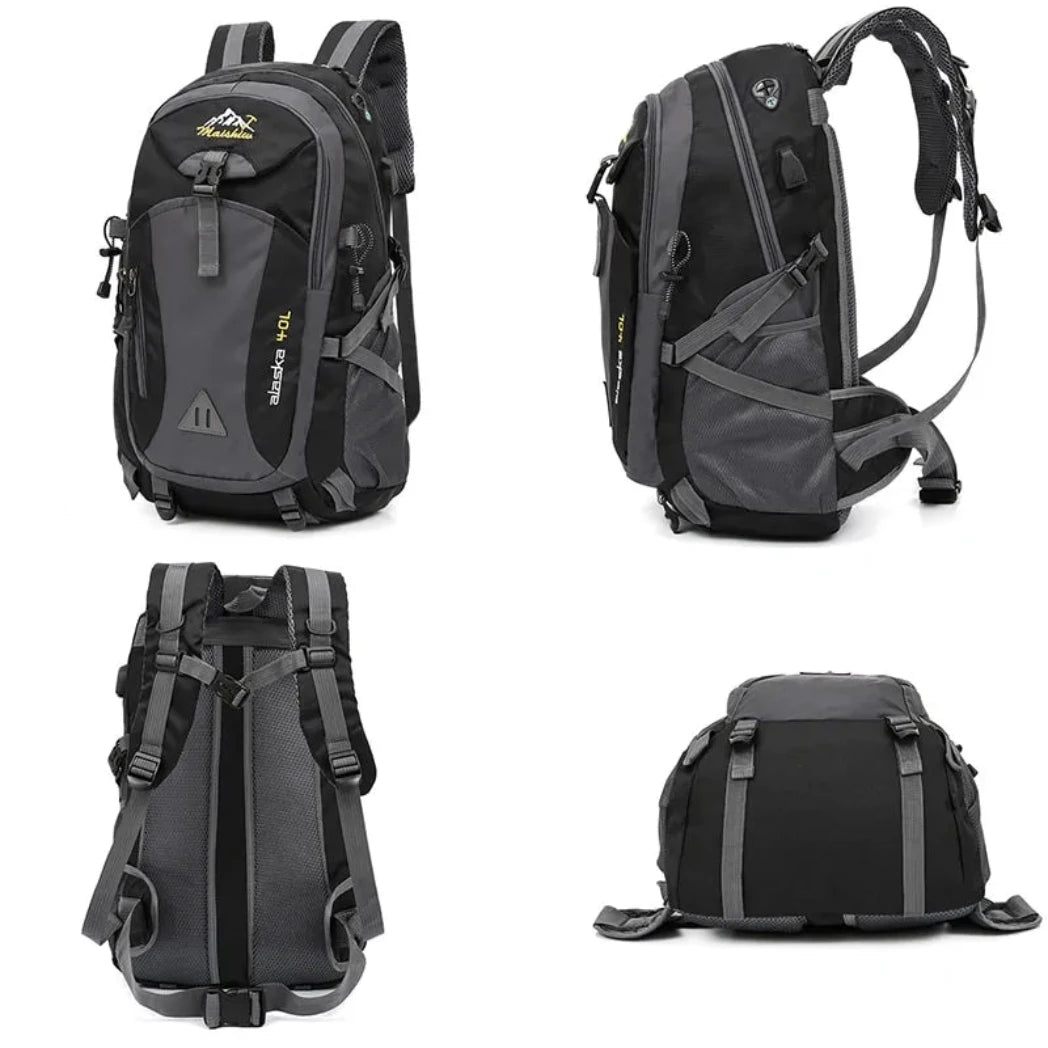 Waterproof Camping Travel Backpack in Black