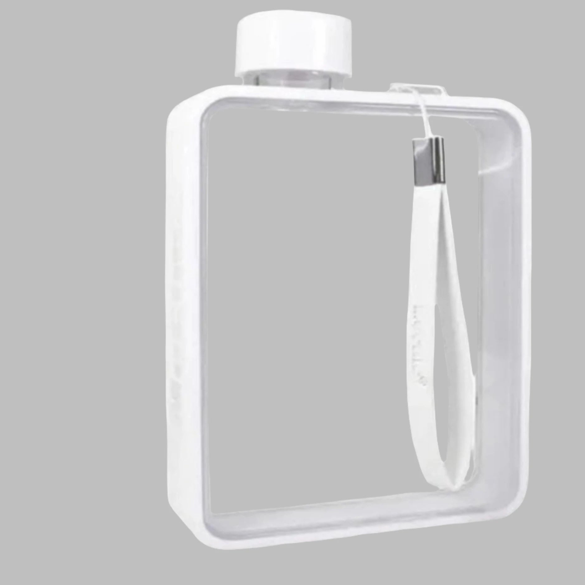 Flat Water Bottle in White