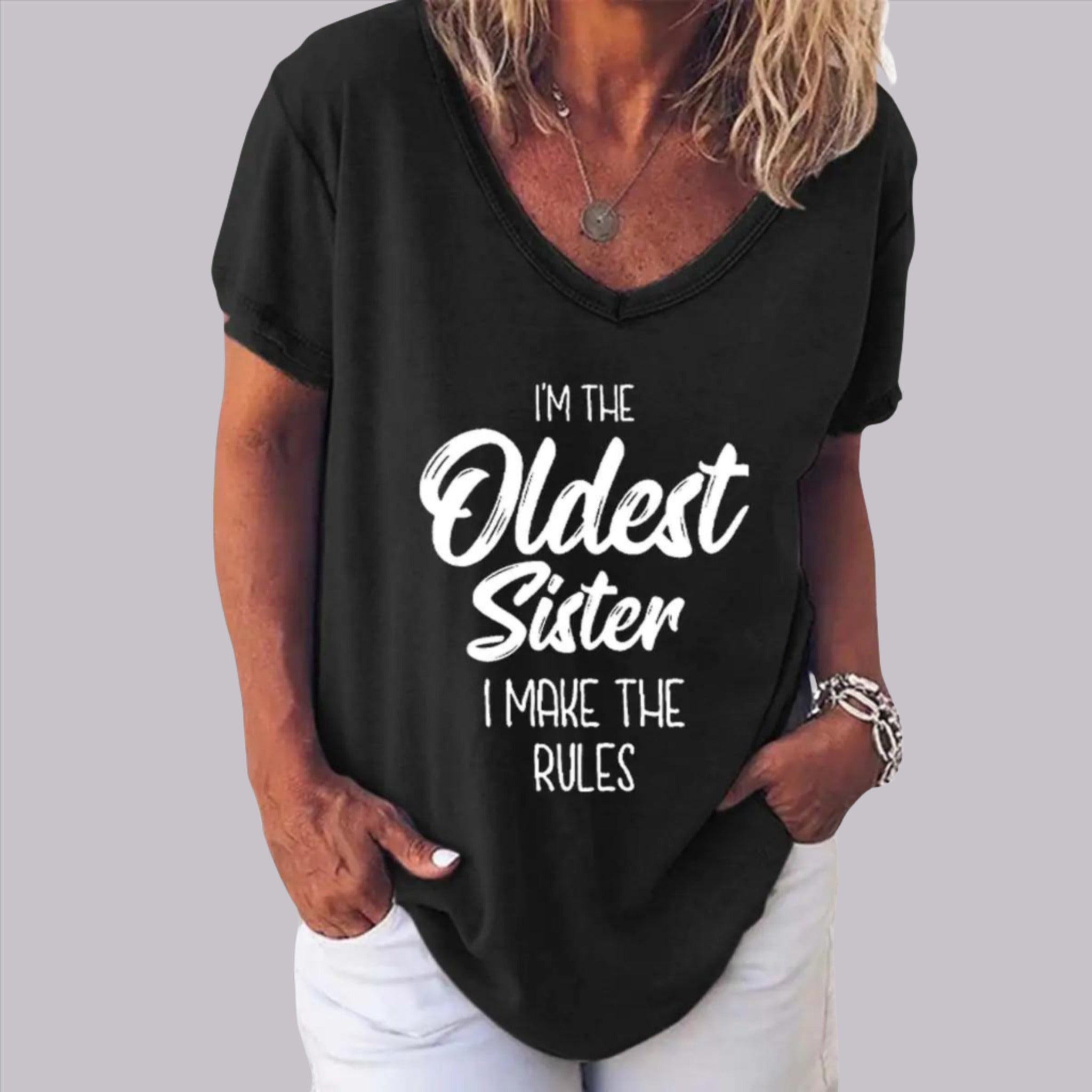 Older Sister Tee in Black