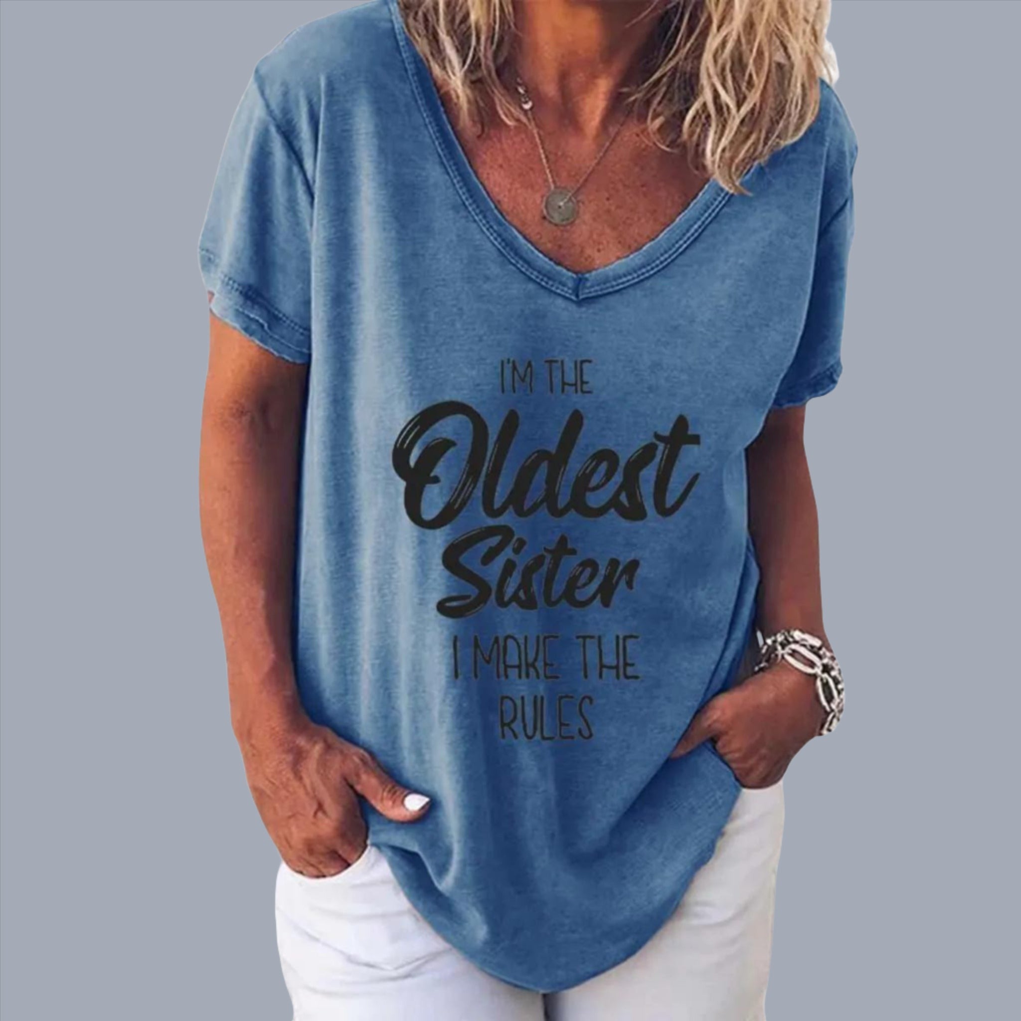 Older Sister Tee in Blue