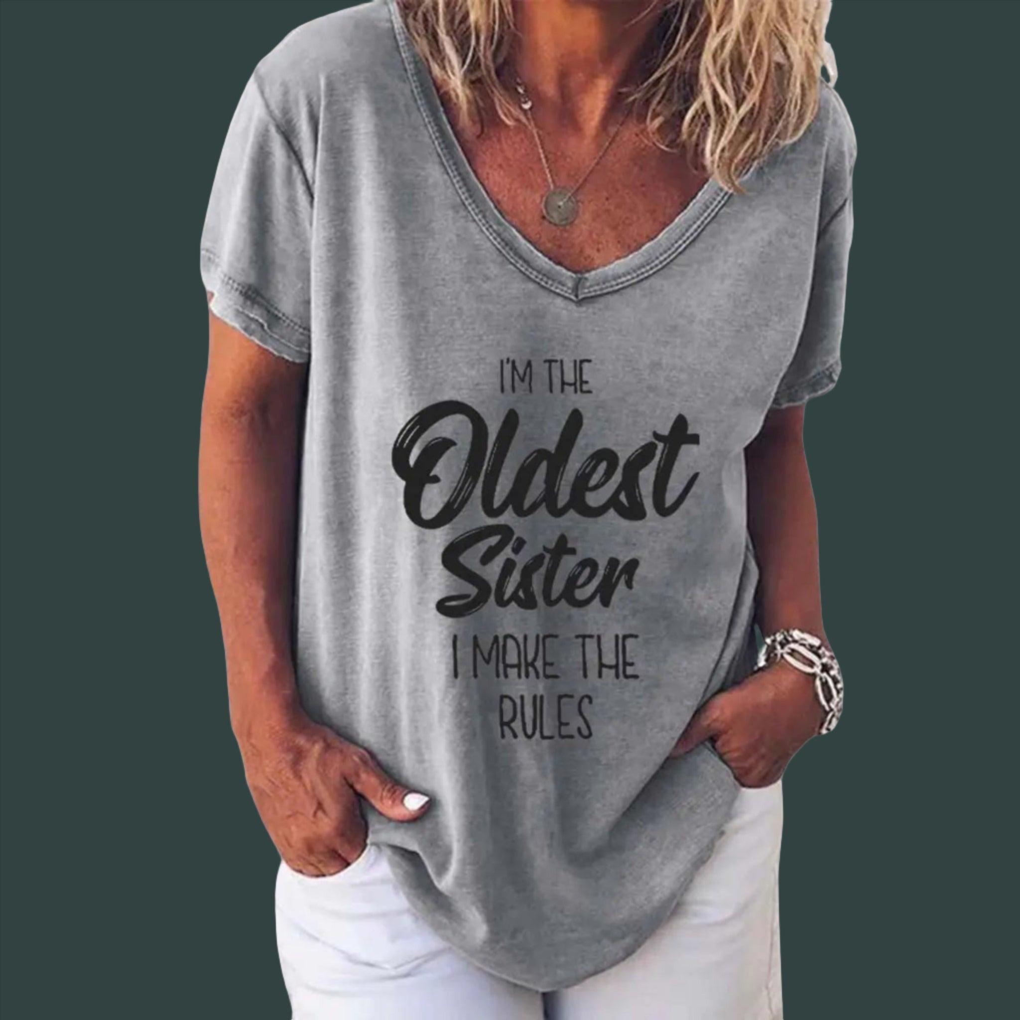 Older Sister Tee in Gray