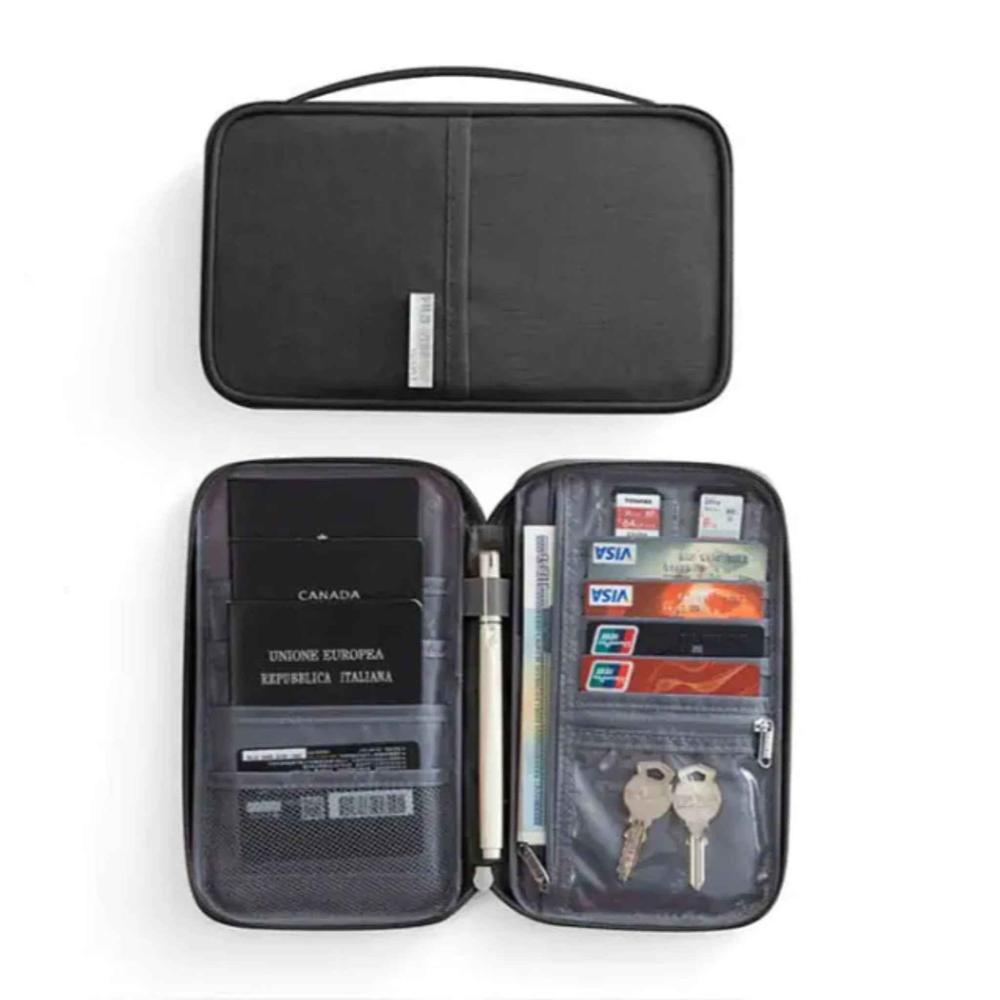 Travel Wallet in Black (Small)