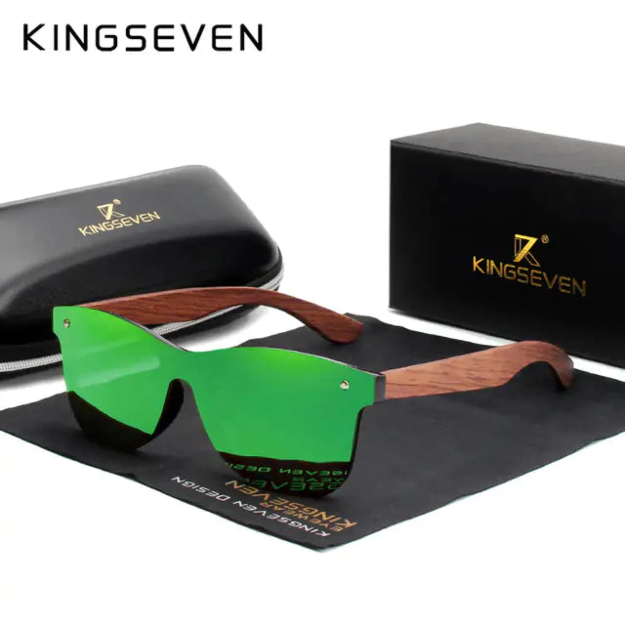 Natural Wooden Sunglasses in Green