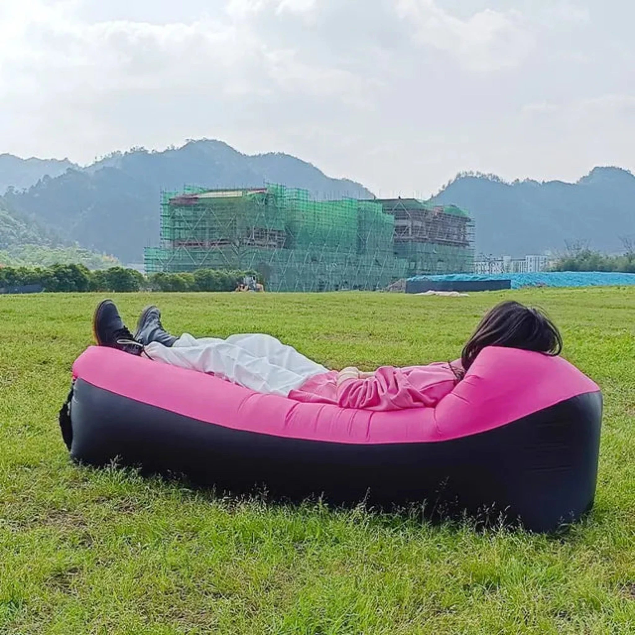 Inflatable Sofa Bed in pink