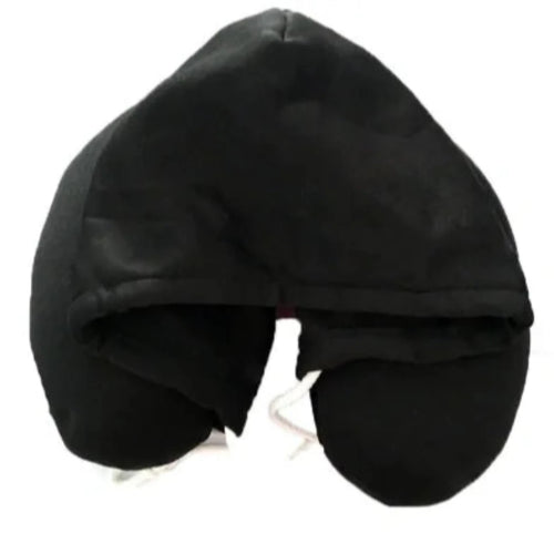 Load image into Gallery viewer, Travel Pillow &amp; Privacy Hoodie in Black
