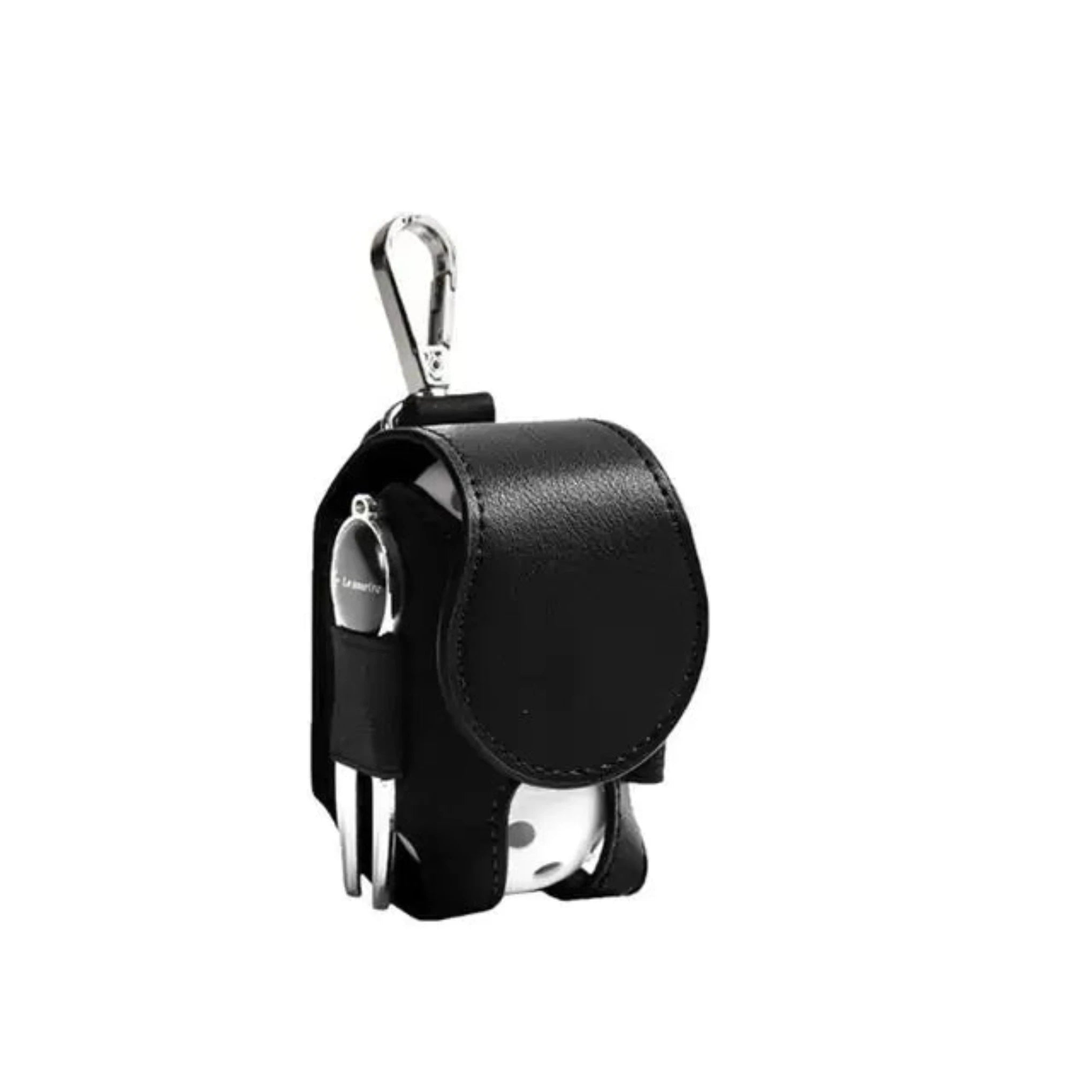 Mini Leather Golf Ball Pouch in Black