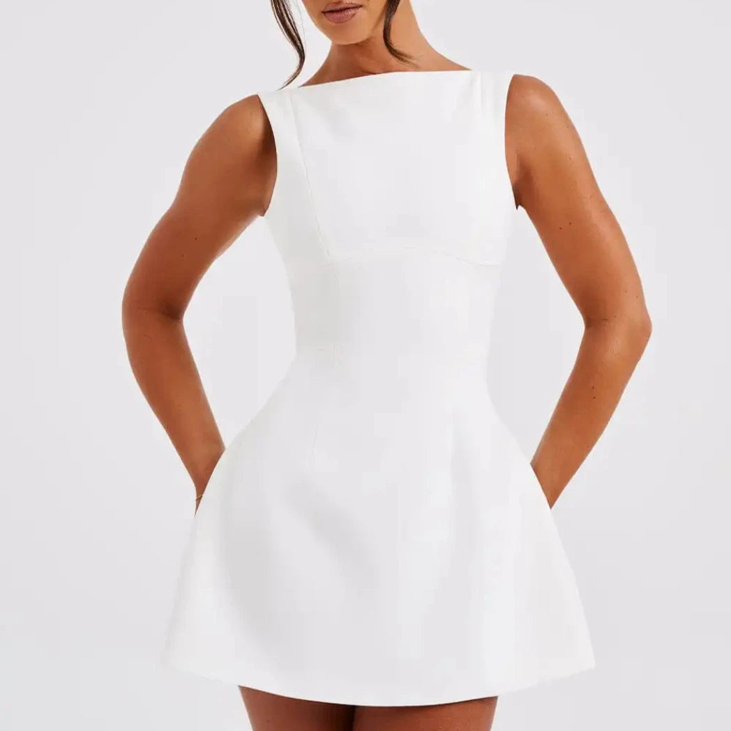 Alicia Mini Dress in White