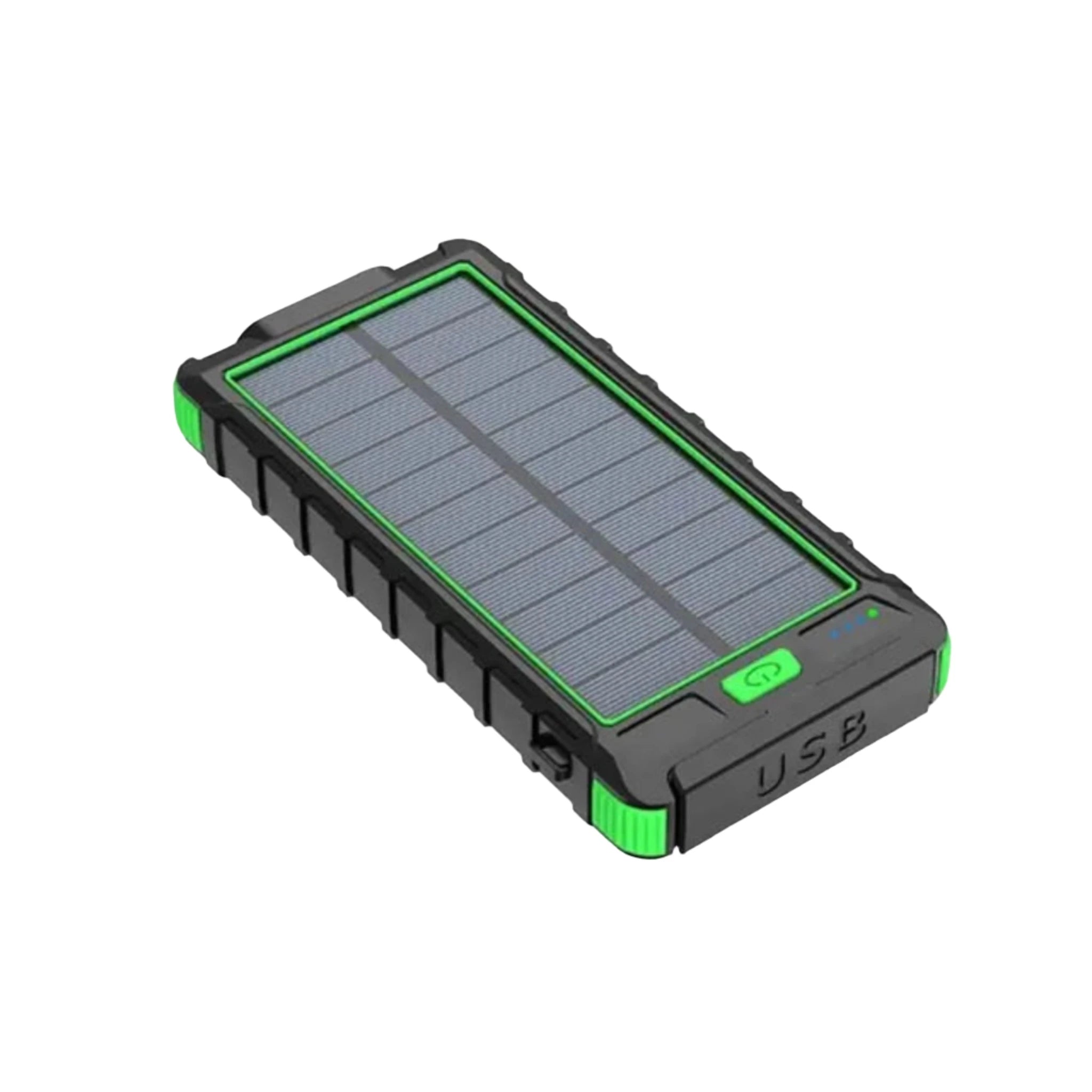 Waterproof Solar Fast Charging Portable Power Bank in Green