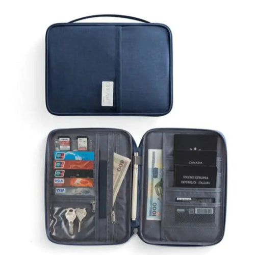 Load image into Gallery viewer, Travel Wallet in Navy Blue (Large)
