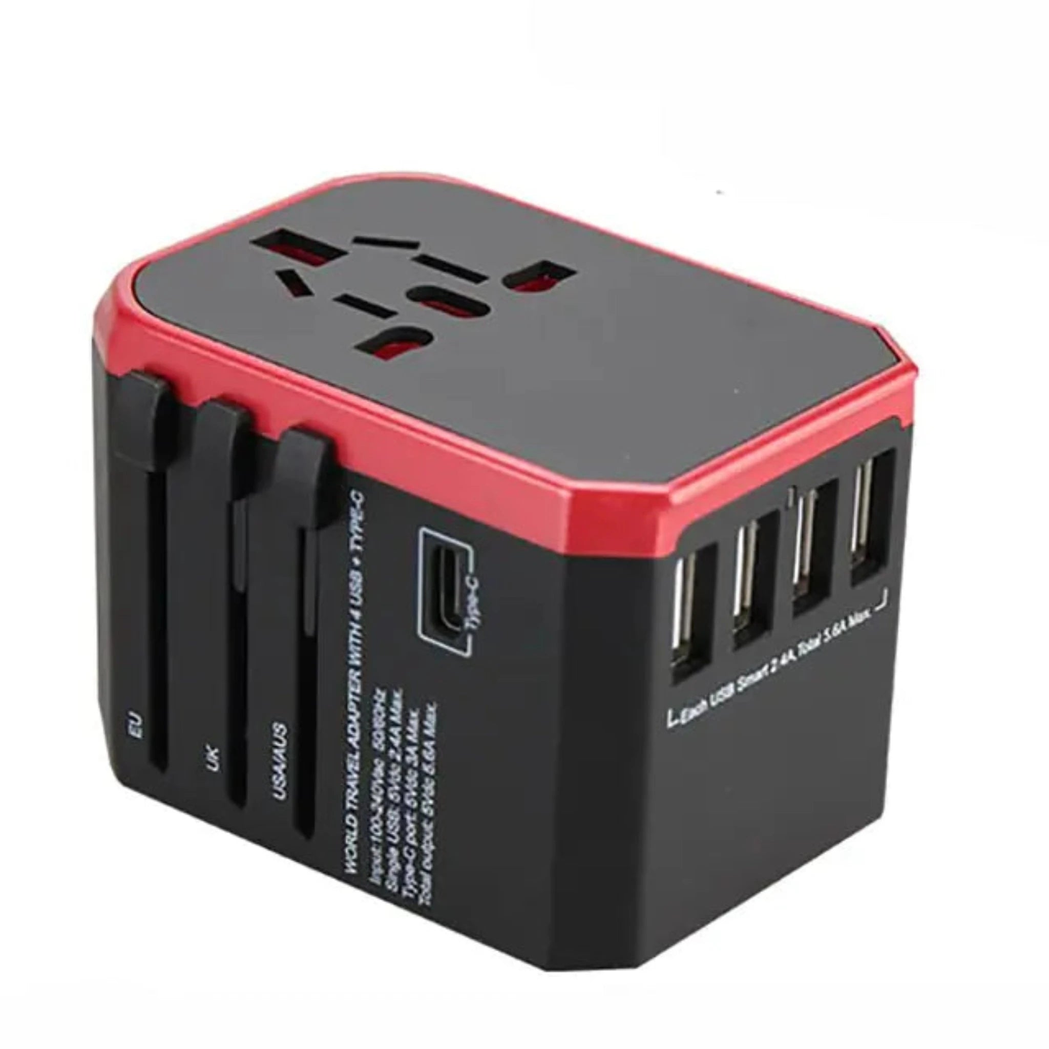 Ports Travel Adapter in Red