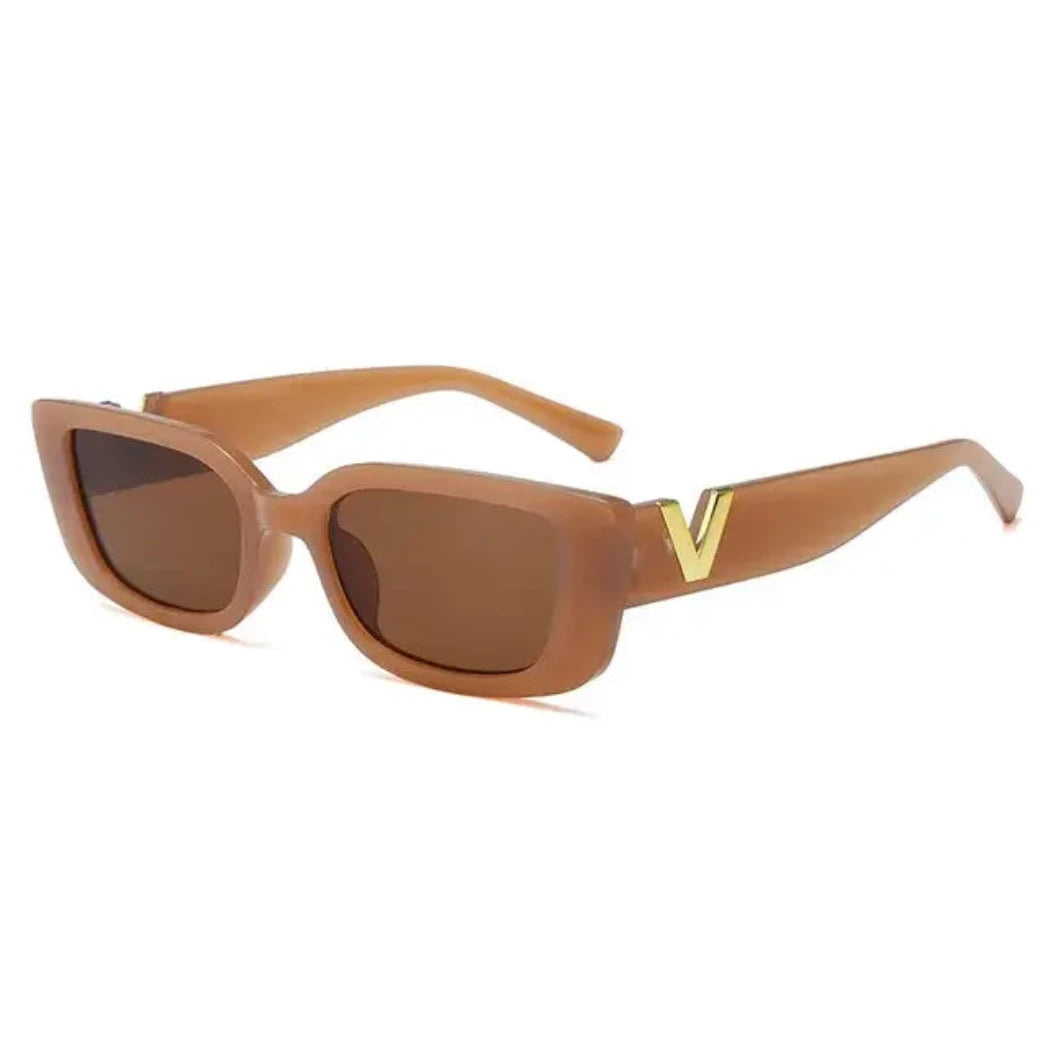 Retro Cool Small Frame Sunglasses in Brown