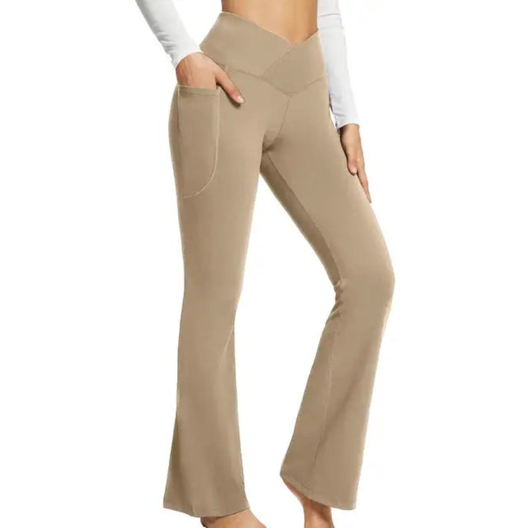 Workout Leggings With Pockets in Khaki