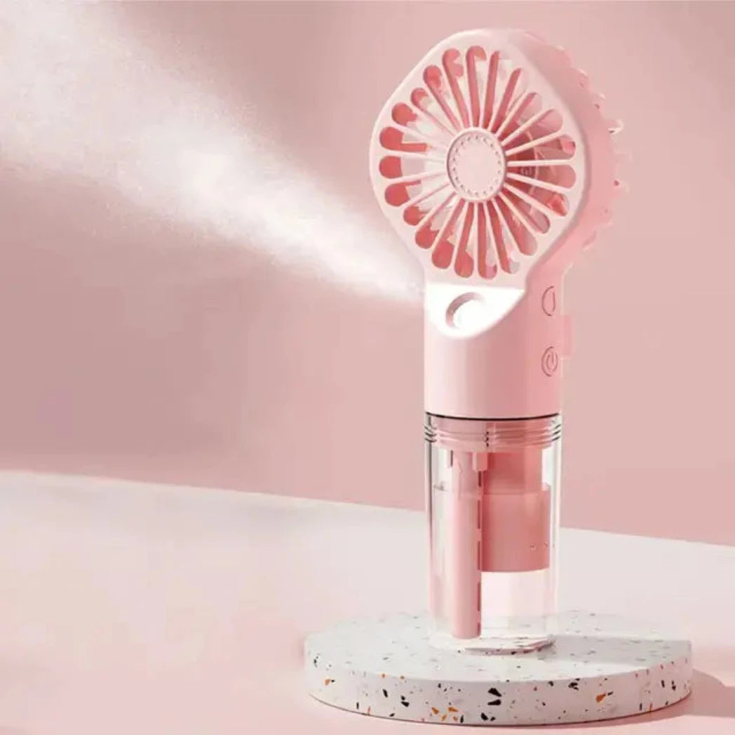 Mini Spray Cooling Fan in Pink