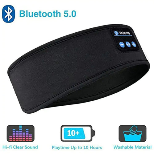 Load image into Gallery viewer, Bluetooth Headphones Soft Elastic Eye Mask in Black
