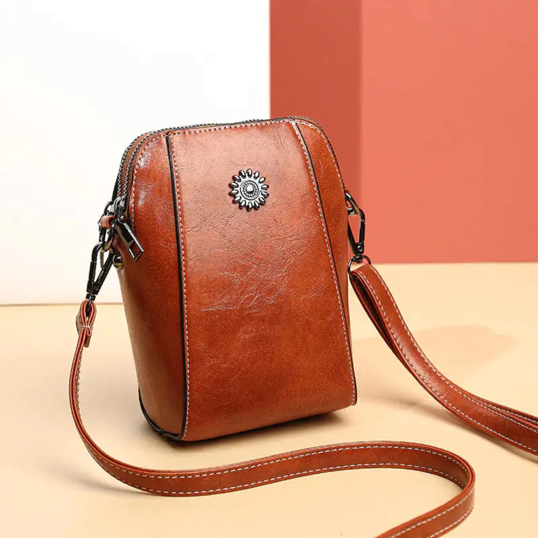 Jasmine Mini Crossbody Bag in Tuscan Brown