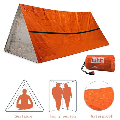 Load image into Gallery viewer, Survival Tube Emergency Tent With Whistle
