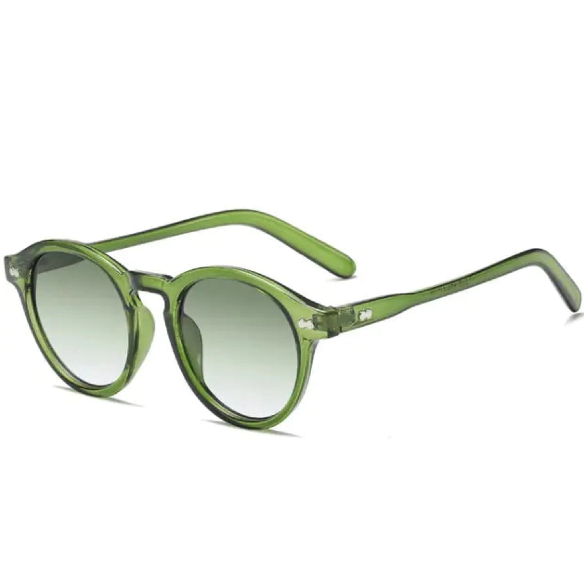 Retro Round Sunglasses in Green