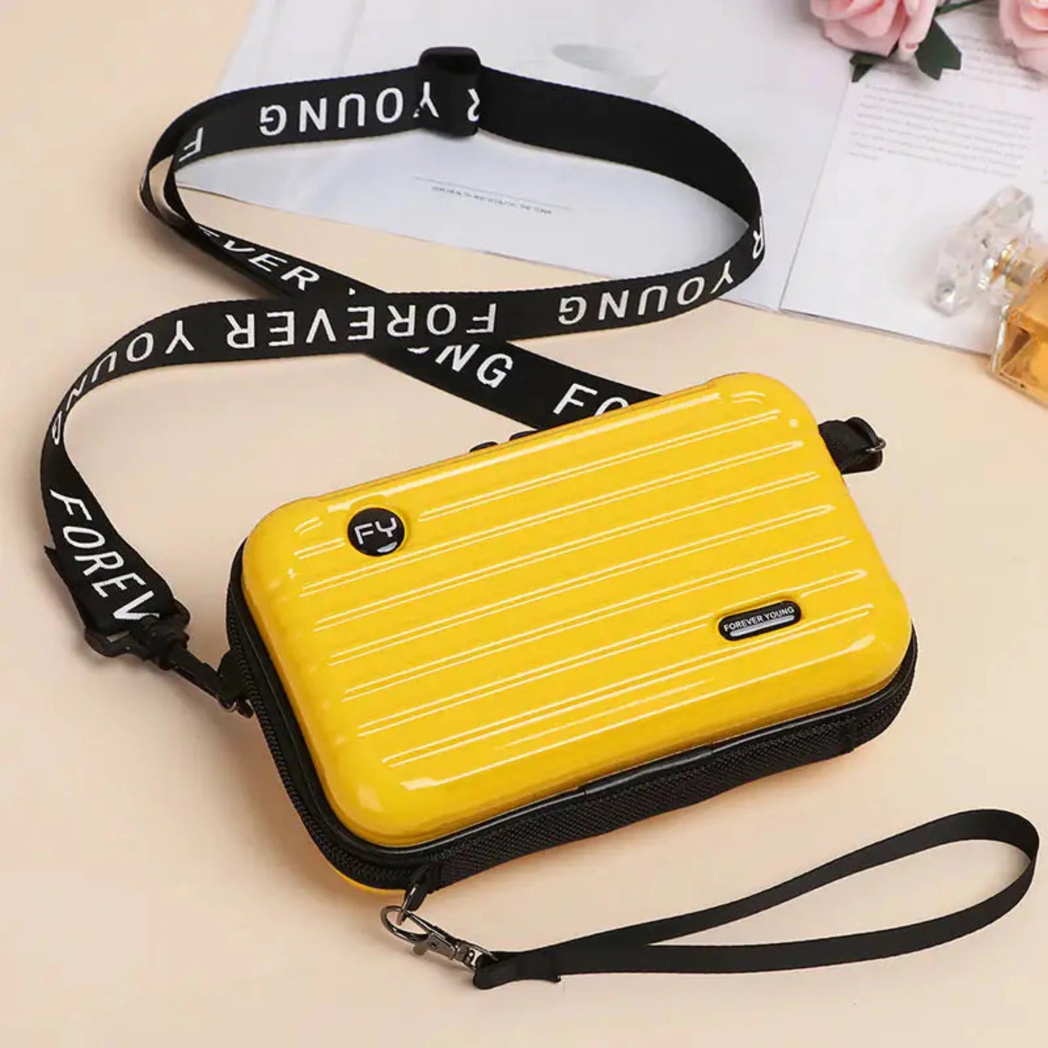 Mini Suitcase Bag in Yellow