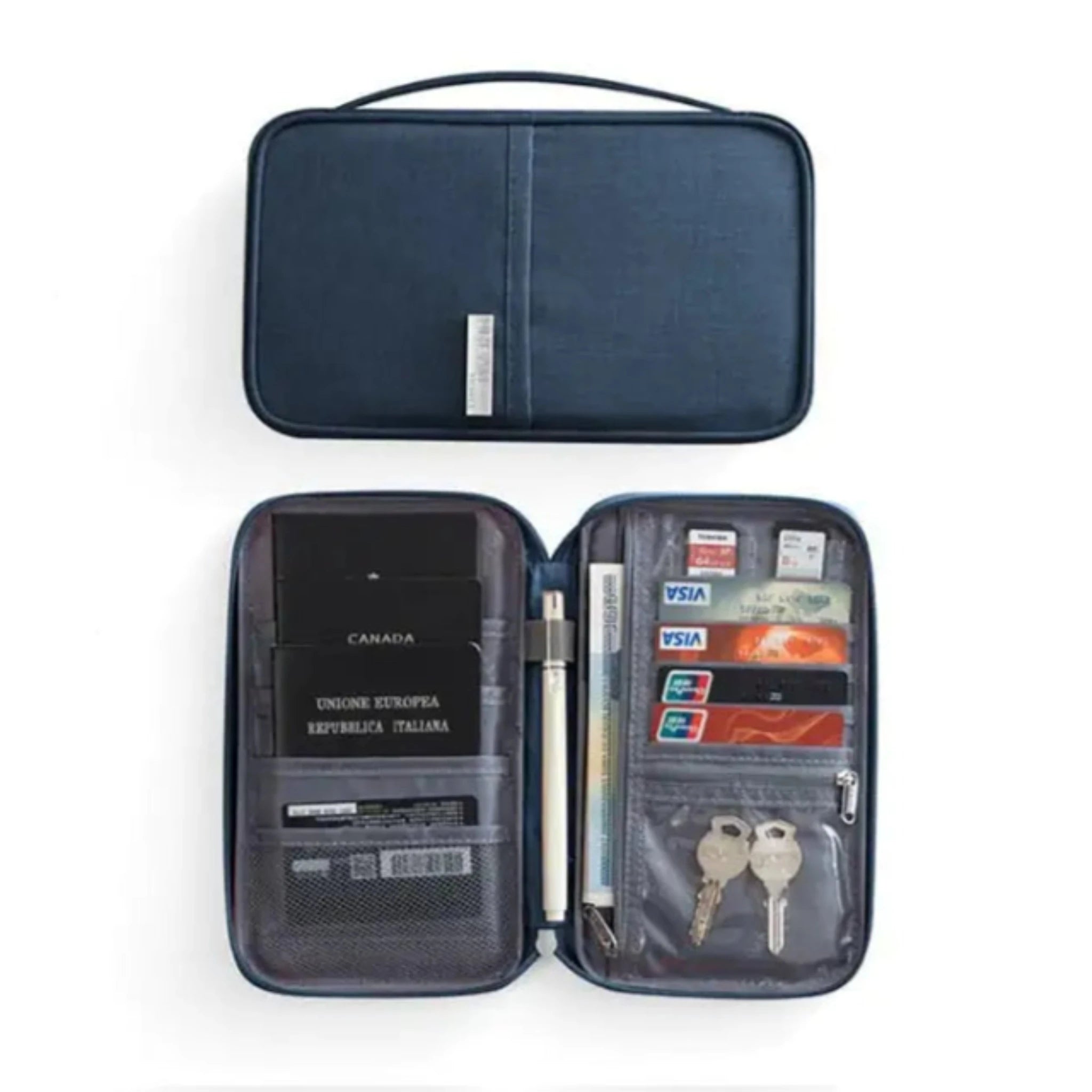 Travel Wallet in Navy Blue (Small)