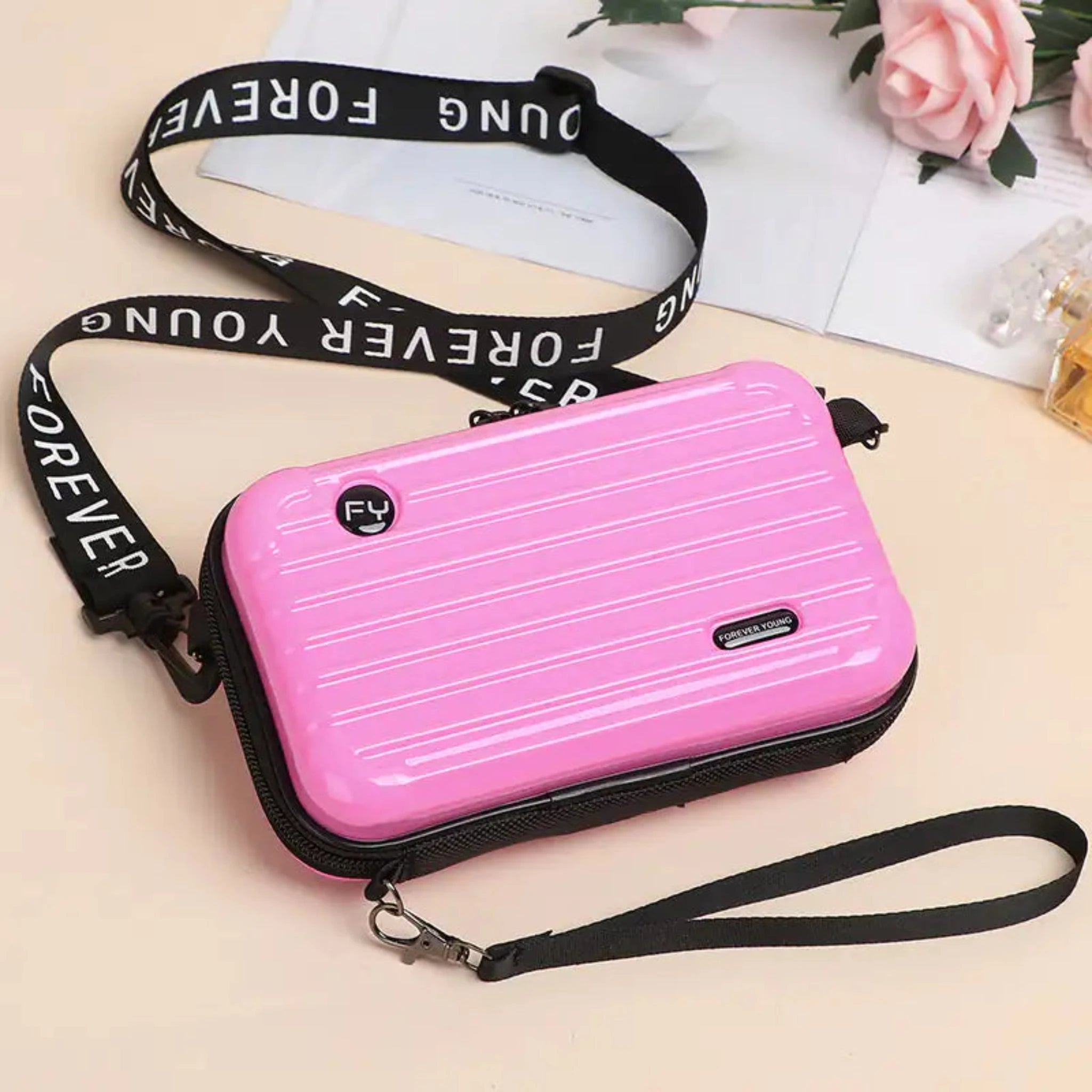 Mini Suitcase Bag in Pink