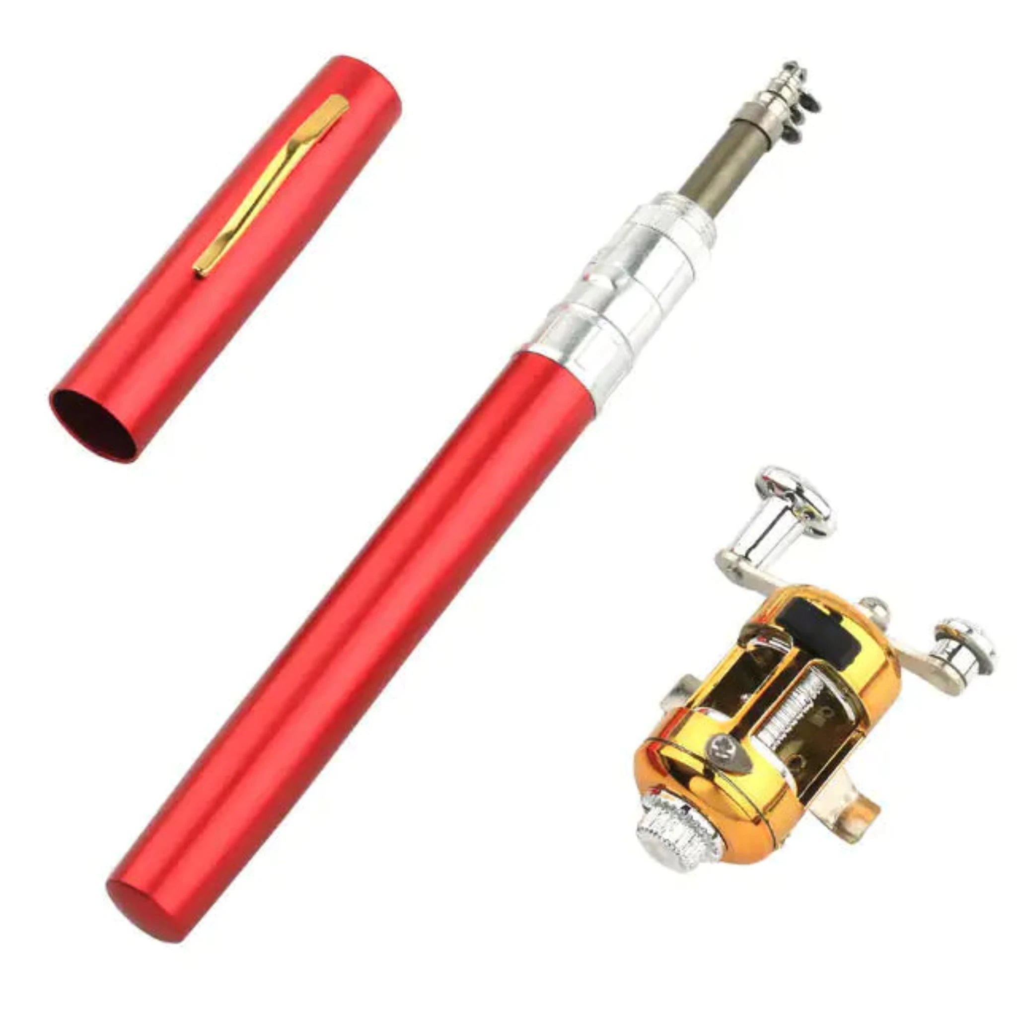 Portable Fishing Rod in Red