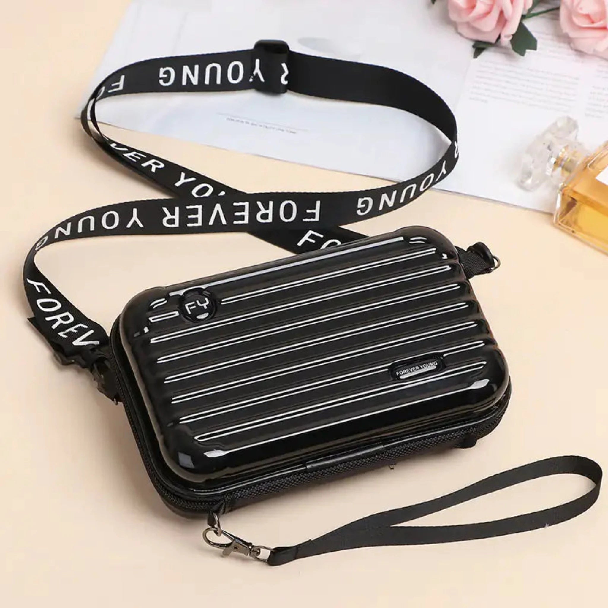 Mini Suitcase Bag in Black