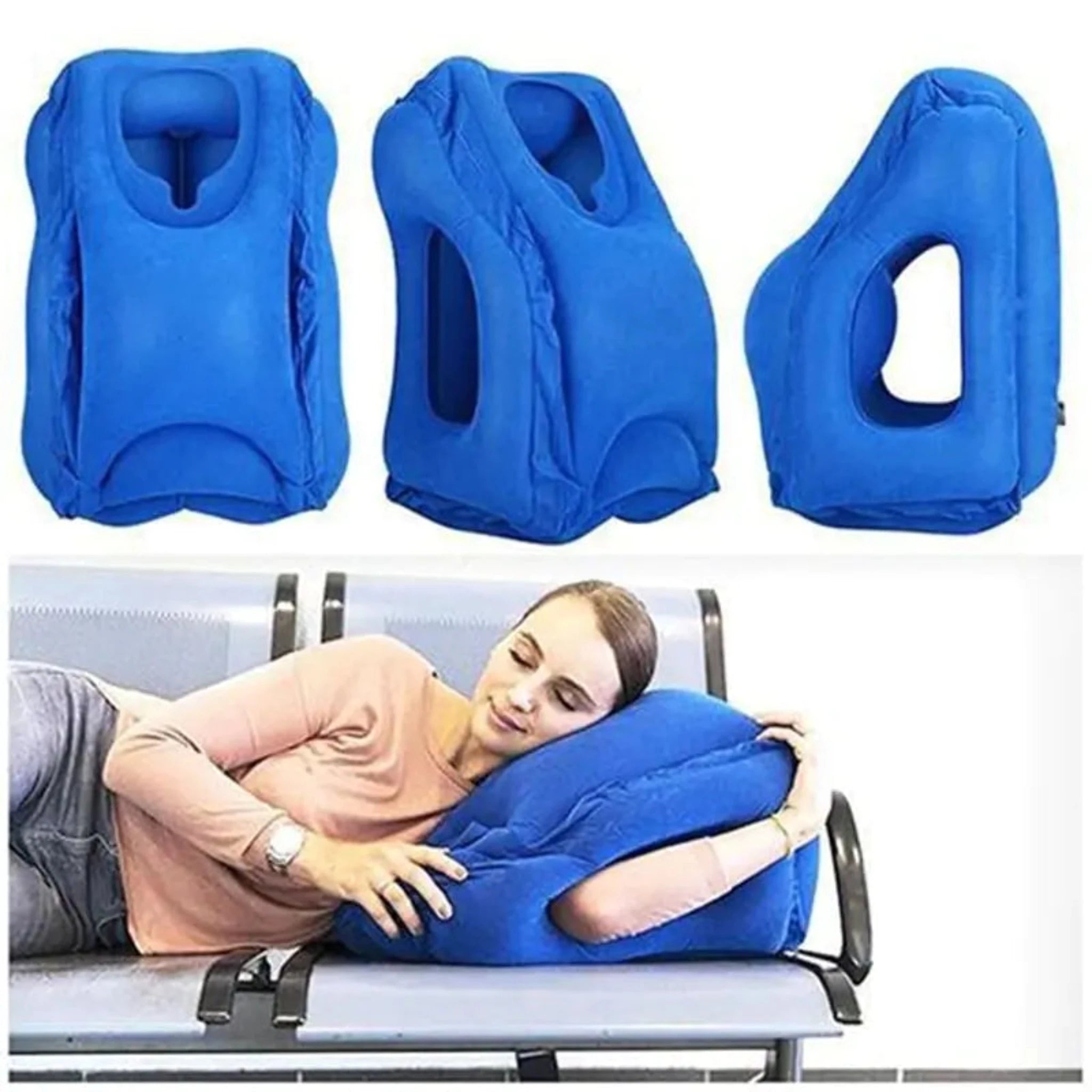  Inflatable Air Cushion Travel Pillow