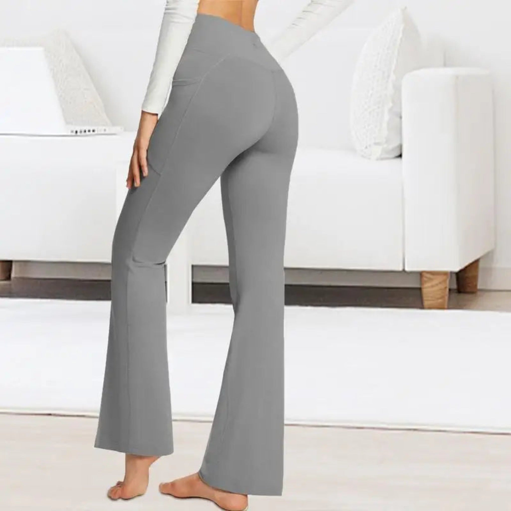 Workout Leggings With Pockets in Gray