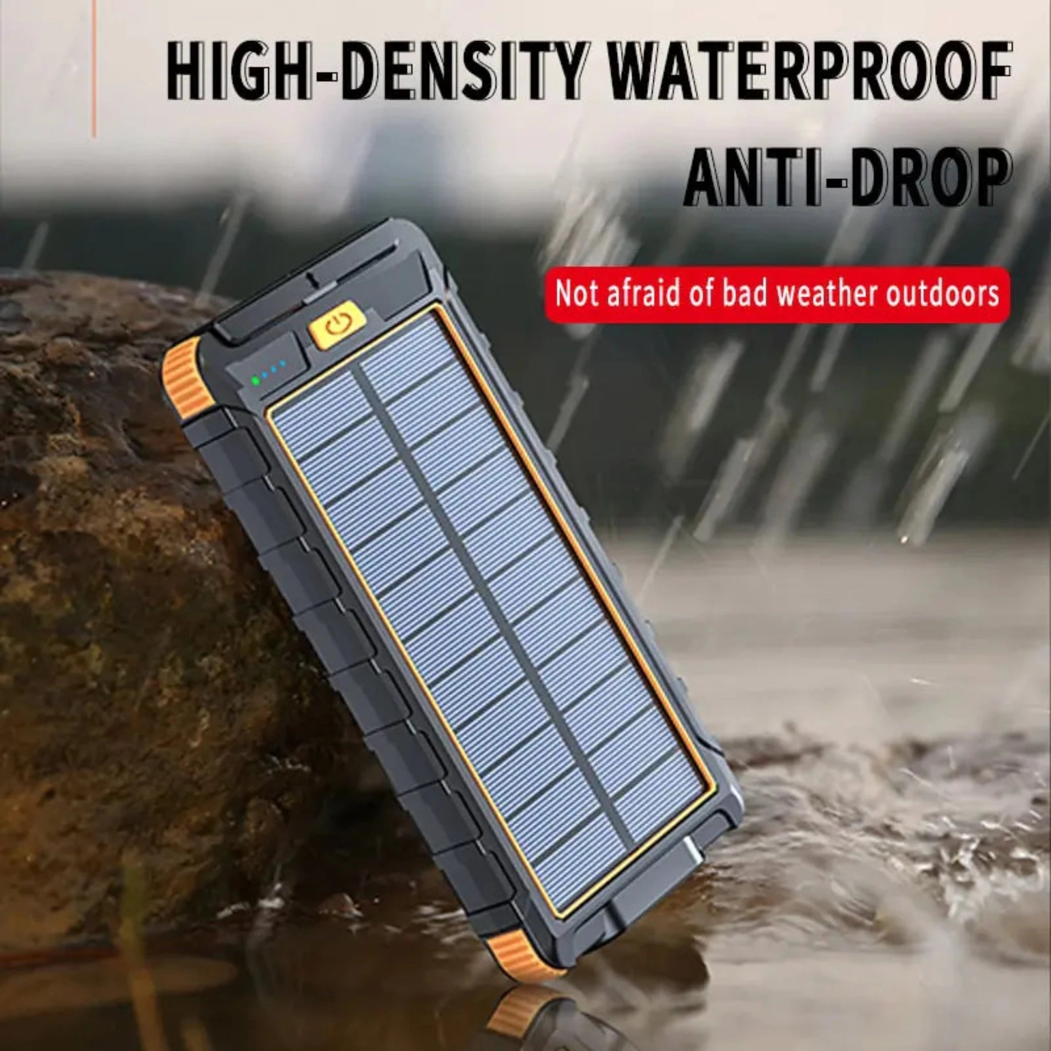 Waterproof Solar Fast Charging Portable Power Bank