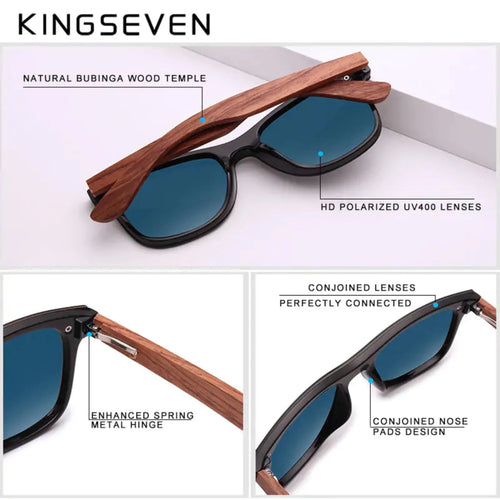 Load image into Gallery viewer, Natural Wooden Sunglasses features
