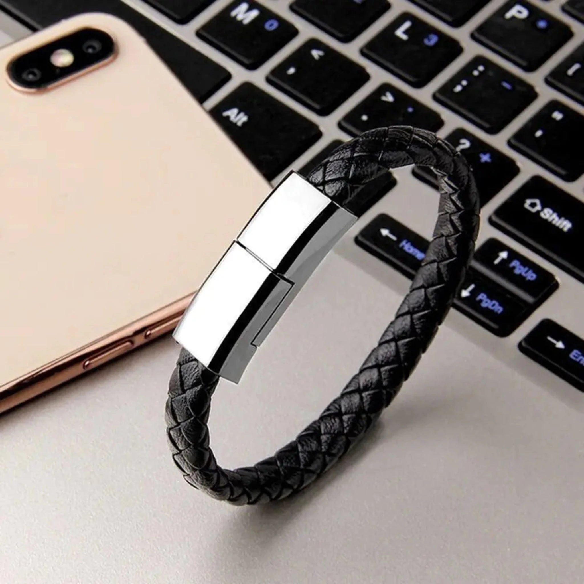 USB C Micro Cable Bracelet in Black