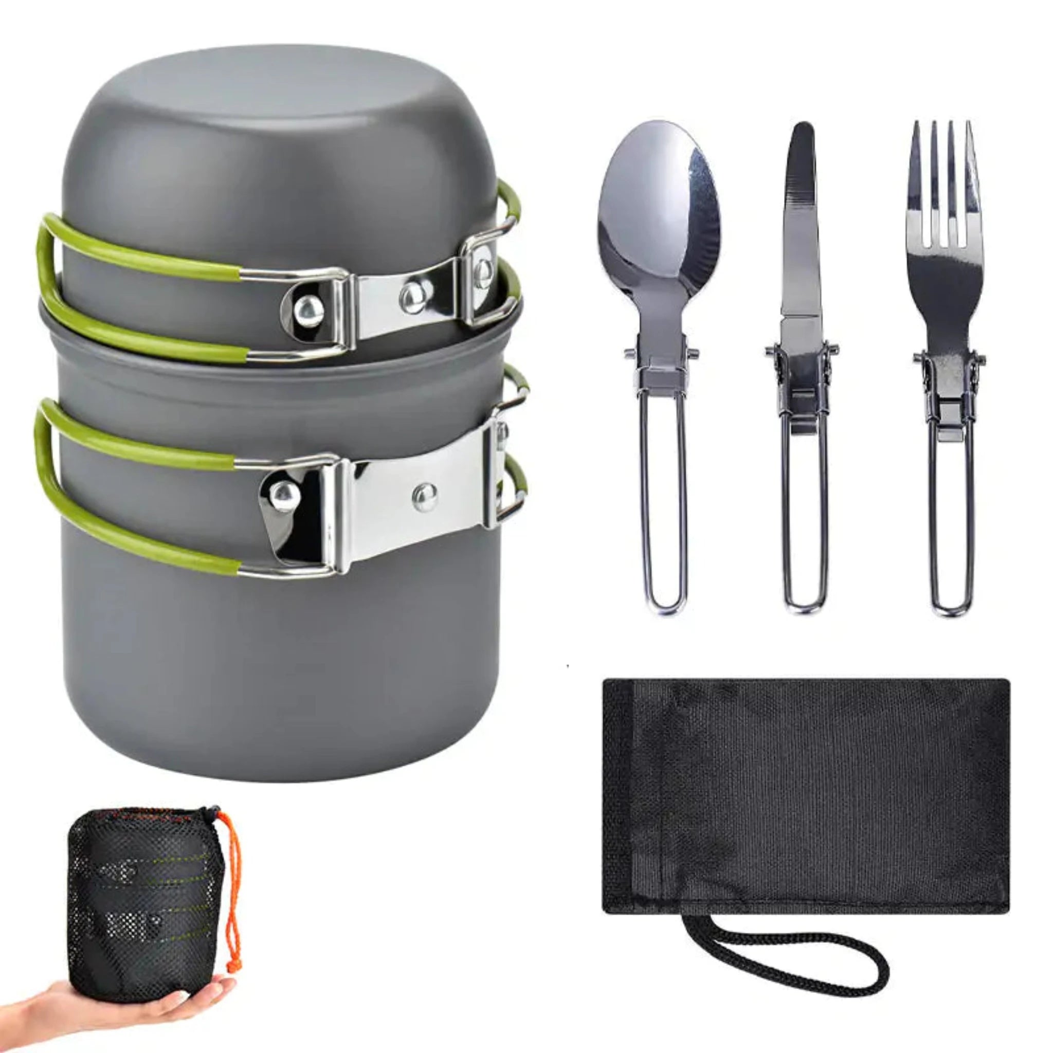 Outdoor Camping Tableware Kit in Green