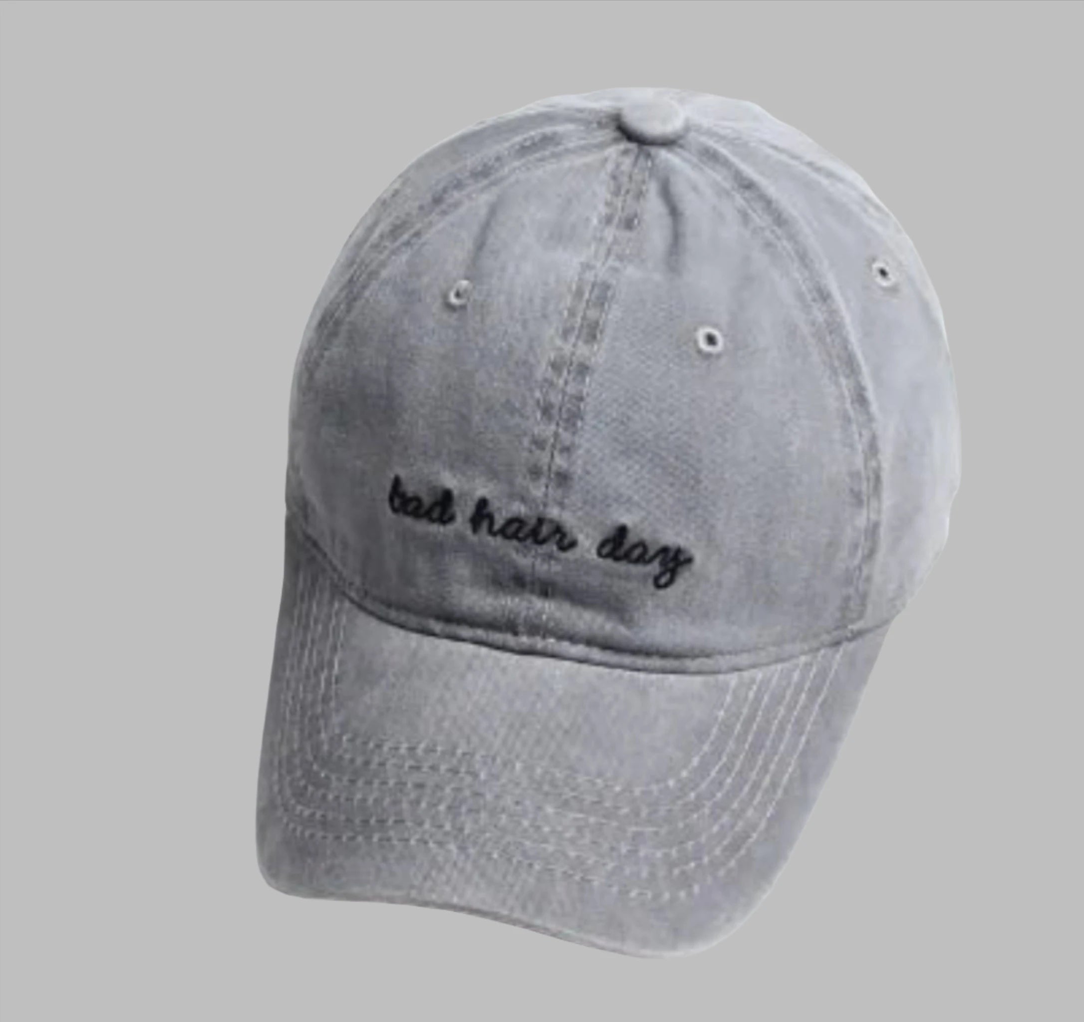 'Bad Hair Day' Embroidered Baseball Cap