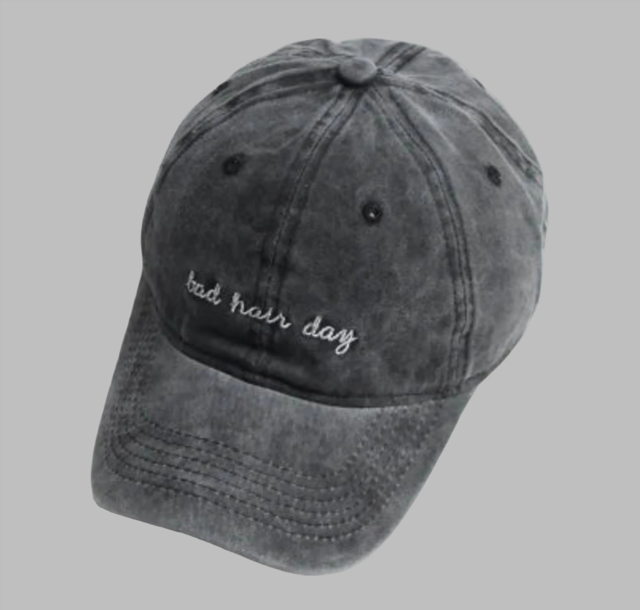 'Bad Hair Day' Embroidered Baseball Cap